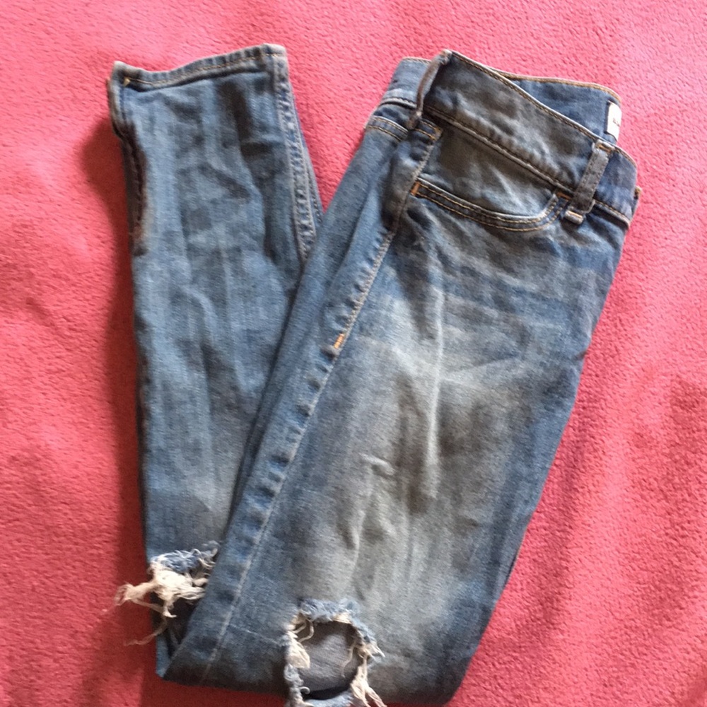 Girls distressed Abercrombie jeans
